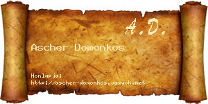 Ascher Domonkos névjegykártya