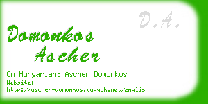 domonkos ascher business card